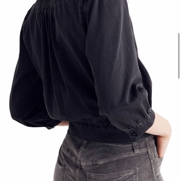 Madewell Denim Wrap Top - Picture 5 of 9